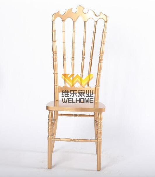 Rose gold solid wood highback napoleon chair for wedding/event